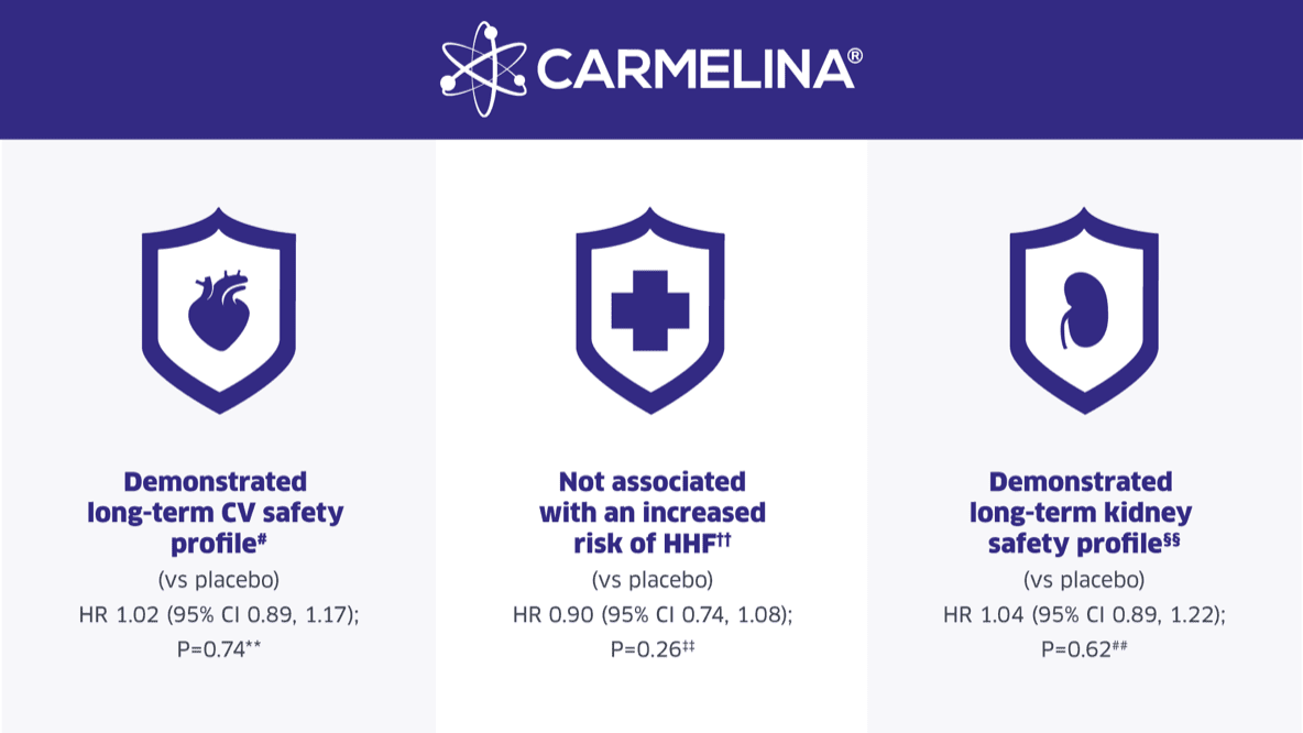 A summary of the key cardiovascular and kidney outcomes of CARMELINA