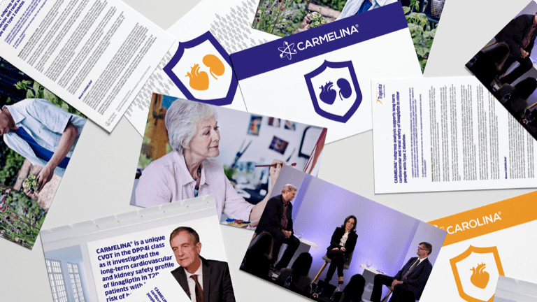 An assortment of images showing the various available resources for Trajenta